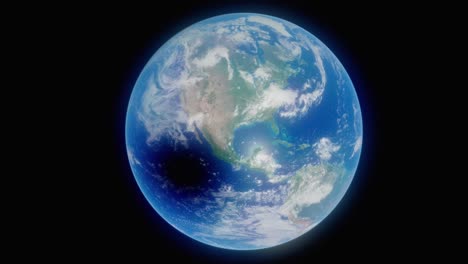 Die-Sonnenfinsternis-Vom-8.-April-2024,-Hoch-Oben-In-Der-Umlaufbahn-über-Dem-Planeten-Erde-Gesehen,-Schneidet-In-Dieser-Hochwertigen-4K-3D-Animation-Einen-Pfad-Durch-Nordamerika