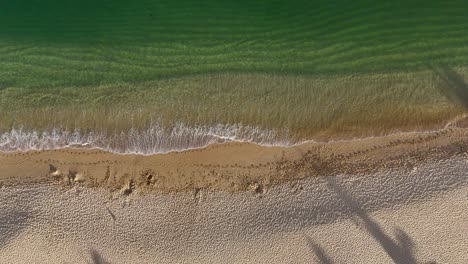 Elevated-drone-perspective-offering-a-glimpse-of-Chahue-Beach-in-Huatulco,-Oaxaca,-Mexico