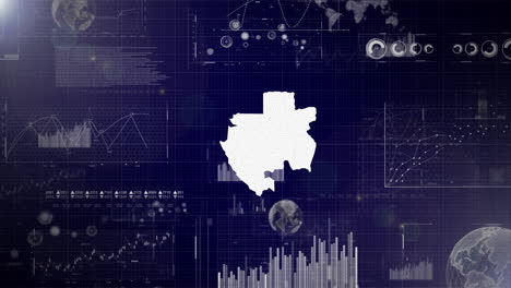 Antecedentes-Corporativos-Del-País-De-Gabón-Con-Elementos-Abstractos-De-Gráficos-De-Análisis-De-Datos-Que-Muestran-Videos-Tecnológicos-De-Análisis-De-Datos-Con-Globo-Terráqueo,-Crecimiento,-Gráficos,-Datos-Estadísticos-Del-País-De-Gabón