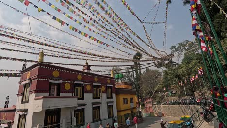 Buddhistisches-Kloster-Im-Tibetischen-Stil,-Maitreya-Gumba,-In-Kathmandu