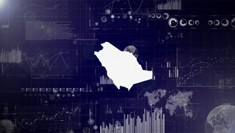 Saudi-Arabia-Country-Corporate-Background-With-Abstract-Elements-Of-Data-analysis-charts-I-Showcasing-Data-analysis-technological-Video-with-globe,Growth,Graphs,Statistic-Data-of-Saudi-Arabia-Country