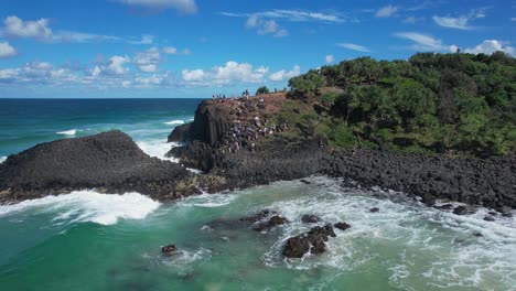 Tourists-At-Fingal-Headland-Near-Fingal-Head-Causeway-In-Northern-Rivers-Region-Of-NSW-In-Australia