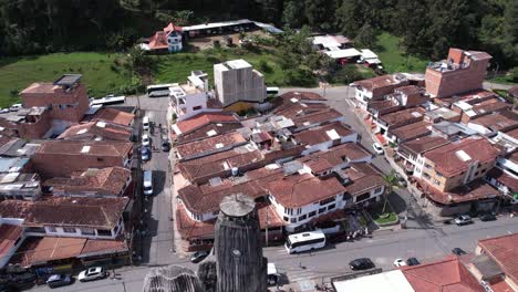Aerial-View-of-Unique-Church-in-El-Penol,-Colombia