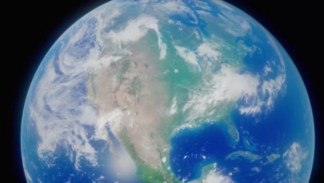 Beautiful-3d-planet-earth-animation,-focusing-on-North-America-and-the-USA