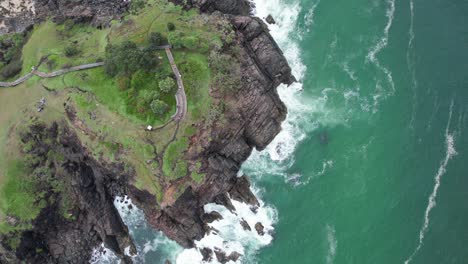 Above-View-Of-Norries-Headland-Boardwalk-In-Cabarita-Beach,-New-South-Wales,-Australia