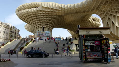 Panoramablick-Auf-Den-Metropol-Sonnenschirm-Moderner-Architektur-Am-Plaza-De-La-Encarnacion