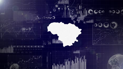 Lithuania-Country-Corporate-Background-With-Abstract-Elements-Of-Data-analysis-charts-I-Showcasing-Data-analysis-technological-Video-with-globe,Growth,Graphs,Statistic-Data-of-Lithuania-Country