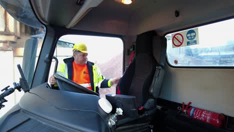 Truck-Driver-Exiting-Cab-and-Closing-the-Door