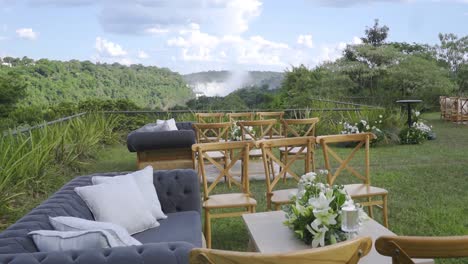 View-of-the-Iguazu-waterfall-in-Misiones,-Argentina,-from-a-terrace-at-a-wedding