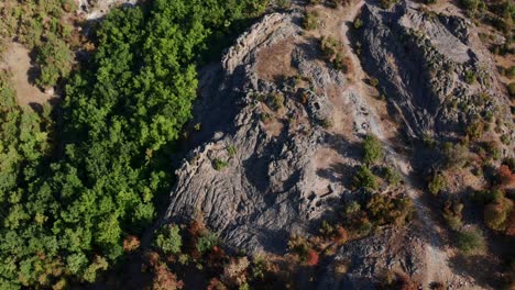 Overhead-View-Of-Harman-Kaya,-Ancient-Thracian-Rock-Sanctuary-In-Rhodope-Mountain,-Bulgaria