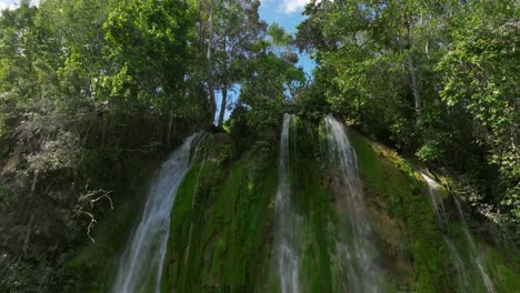 Aerial-shot-on-amazing-jungle-waterfall-in-Dominican-Republic-Part-04