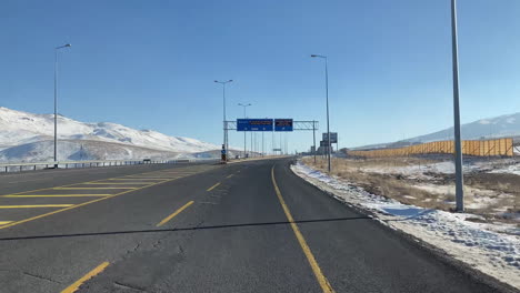 POV-of-Driving-in-Highway-on-Winter-Season