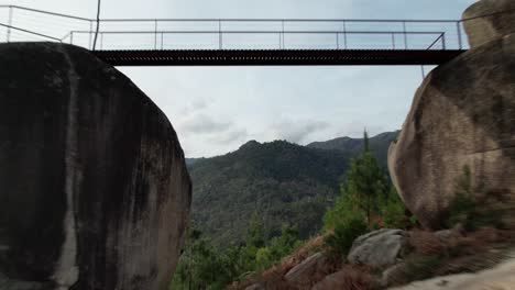 Fly-Above-Beautiful-Nature-Landscape-from-Faião-Gerês-Portugal