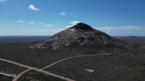 Aerial-approaching-shot-of-Frenchman-Mountain-in-Cape-of-Le-Grand-Area,-Western-Australia