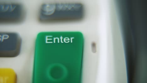 A-macro-close-up-shot-of-a-pin-pad-numbers-and-letters-on-colorful-buttons,-smooth-slide-left-movement,-Full-HD-video,-super-slow-motion,-blurry-depth-of-field