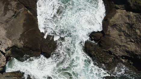 Ascending-above-a-pool-of-white-water-smashing-onto-a-rocky-shoreline