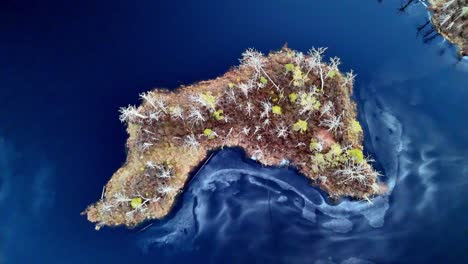 Overhead-View-Of-Islet-On-The-Skaista-Ezers-Within-The-Cenas-Tirelis-Nature-Reserve-In-Latvia