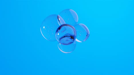 Blue-hydrating-water-serum-molecules-in-a-beauty-skin-collagen-gel