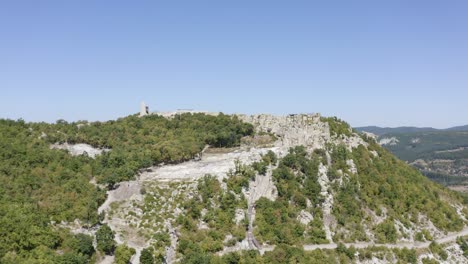 Scenic-View-Of-Ancient-Sanctuary-City-Perperikon-In-Bulgaria---Aerial-Drone-Shot