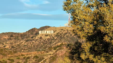 The-world-famous-landmark-Hollywood-Sign-on-windy-day