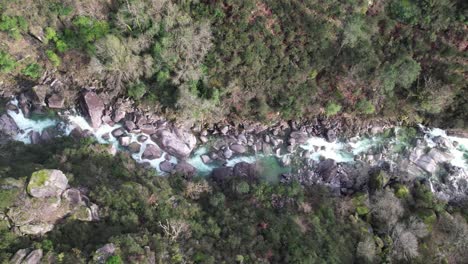 Fly-Above-Beautiful-Nature-Landscape-from-Faião-Gerês-Portugal