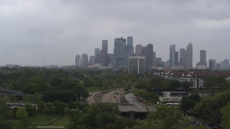 Vista-De-Drones-Del-Centro-De-Houston,-Texas-Y-Sus-Alrededores