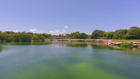 beautiful-views-from-a-drone-of-golf-course-in-the-Mayan-Riviera,-Yucatan,-Mexico