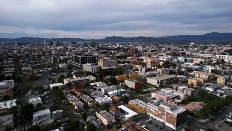 Los-Angeles-USA,-Aerial-View-of-Neighborhoods-Between-Downtown-and-West-Hollywood,-Drone-Shot