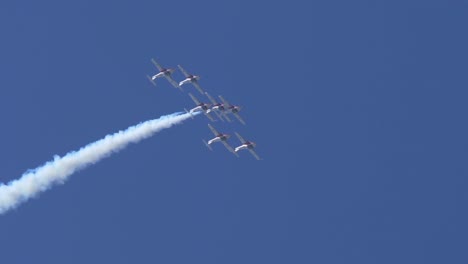 Equipo-De-Demostración-De-Pájaros-Invernales-De-Formación-Estrecha-En-El-Salón-Aeronáutico-De-Abbotsford