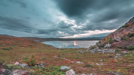 A-stark-landscape-of-autumn-tundra-on-the-shores-of-the-Norwegian-fjord