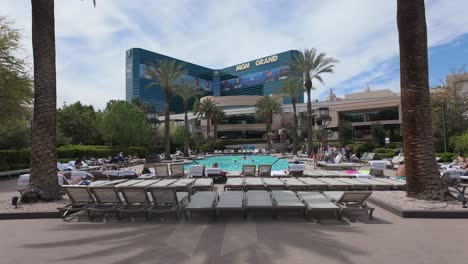 Approach-shot-of-the-Las-Vegas-MGM-grand-main-pool