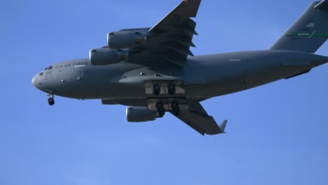 A-USAF-C-17-Cargo-Plane-in-Full-Landing-Configuration-Low-Angle-Track
