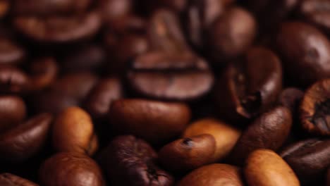 Roasted-Beans-and-Fine-Ground-Coffee,-Macro-Close-Up
