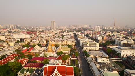 Bangkok-Wohngebiet-Im-Morgengrauen,-Luftaufnahme