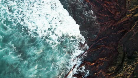 The-drone-captures-crashing-waves-on-Madeira-island