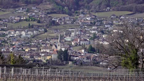 Blick-Richtung-Kaltern---Caldaro,-Südtirol,-Italien-An-Einem-Sonnigen-Tag-Im-Februar