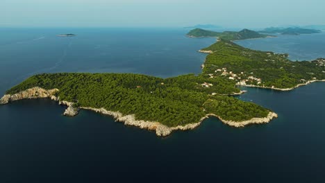 Panoramic-Aerial-View-Of-Kalamota,-Island-Kolocep,-Dubrovnik,-Croatia