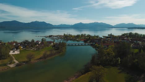 Chiemsee-Lake,-Seebruck-village-in-Bavaria,-Germany