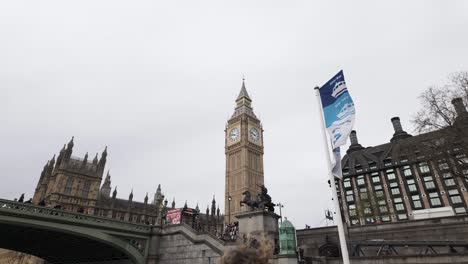 Big-Ben-Und-Westminster-Bridge-In-London,-England