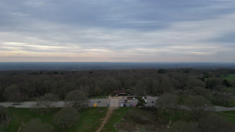 Dusk-Over-Surrey:-A-Leftward-Aerial-Slide-Showcasing-Newlands-Corner