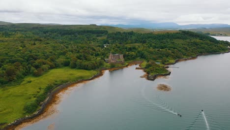 Toma-Aérea-Del-Castillo-De-Dunvegan