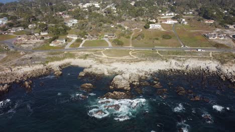Aerial-Zoom-in-Asilomar-Beach-in-Monterey-CA