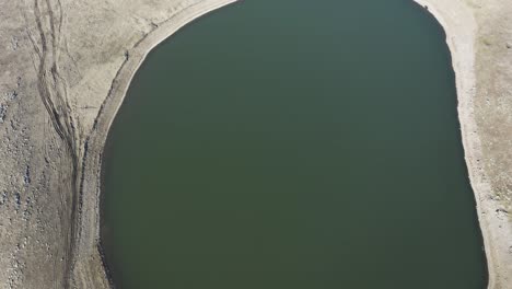 Bird's-Eye-View-Over-Tsalka-Reservoir-In-Georgia---Drone-Shot