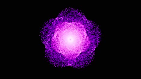 Visuelle-Effekte,-VFX,-Violette-Partikel-Bilden-Eine-Blume
