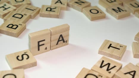 Word-FAKE-is-formed-by-putting-Scrabble-letter-tiles-on-edge-on-table
