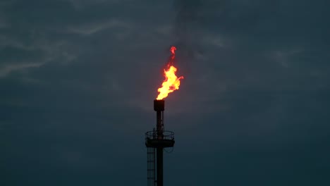 Methane-gas-flare-flame-combustion-natural-oil-production-industry-night