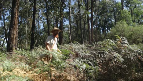 Australian-bushman-dressed-as-an-historical-swagman-walking-through-the-bush