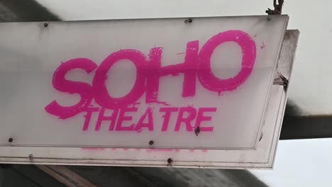 Sign-to-the-SOHO-Theatre,-London,-United-Kingdom