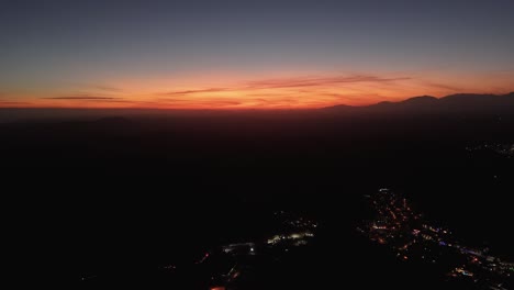 Aerial-videos-of-fiery-sunsets-over-the-bays-of-Huatulco,-Mexico