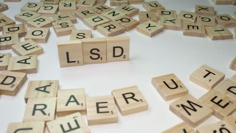Acronym-LSD-is-formed-on-white-table-top-from-Scrabble-letter-tiles